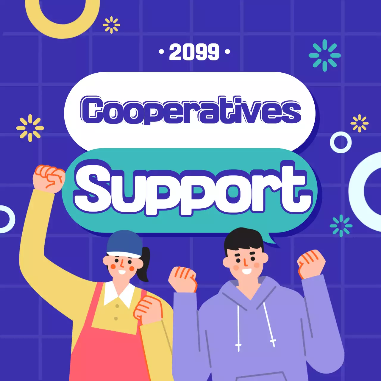 Blue Trendy Cooperatives Promotion Instagram Carousel