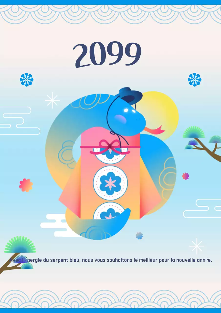 Célébrez le Nouvel An traditionnel en bleu clair