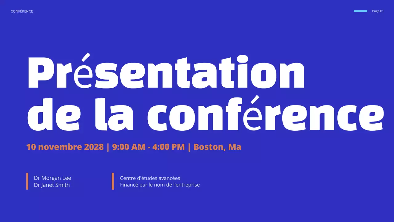 annonce de la conférence blue modern