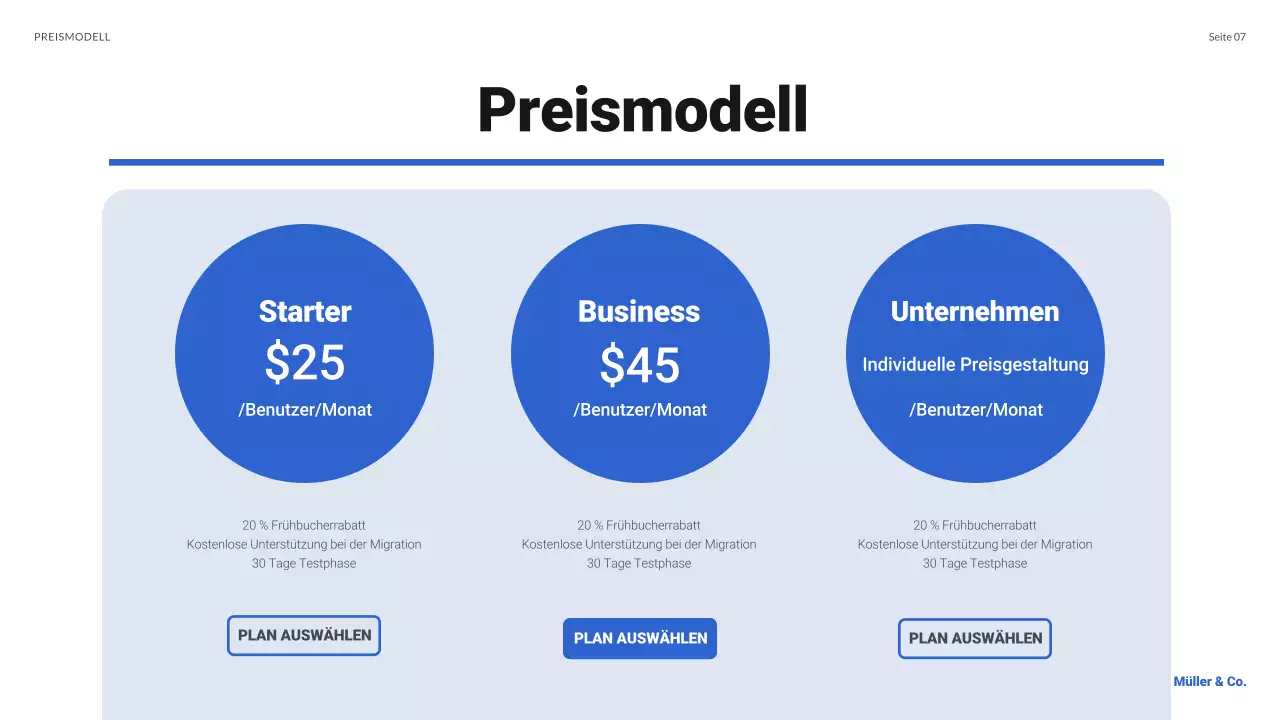 blue modern business plan