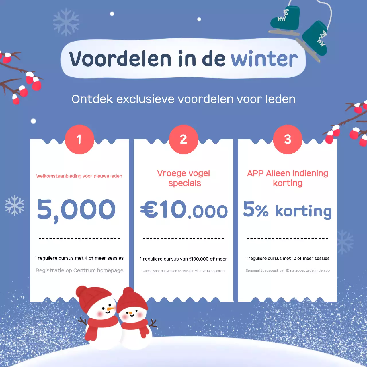 Blauwe Gezellige Wintervakantie Werving
