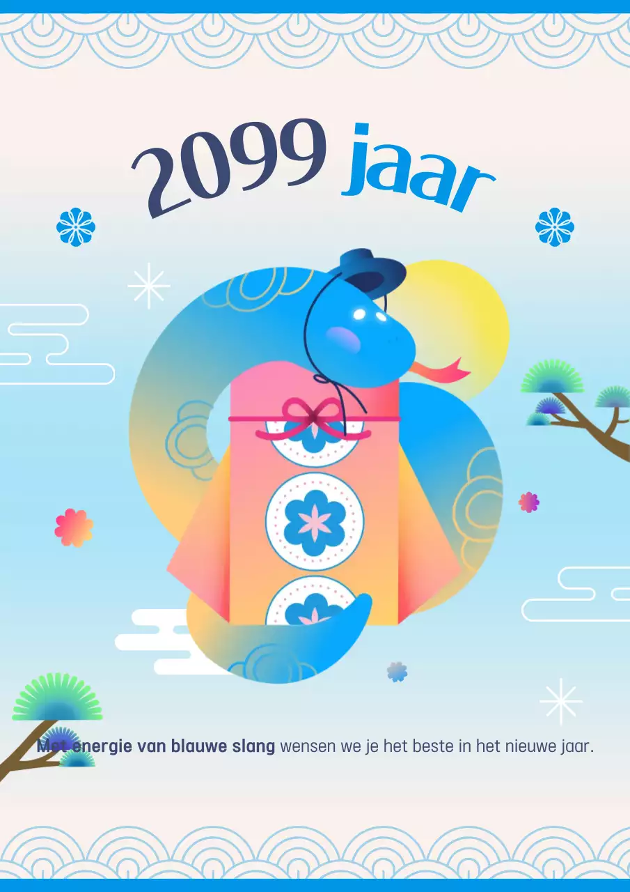 Vier het traditionele Nieuwjaar in lichtblauw