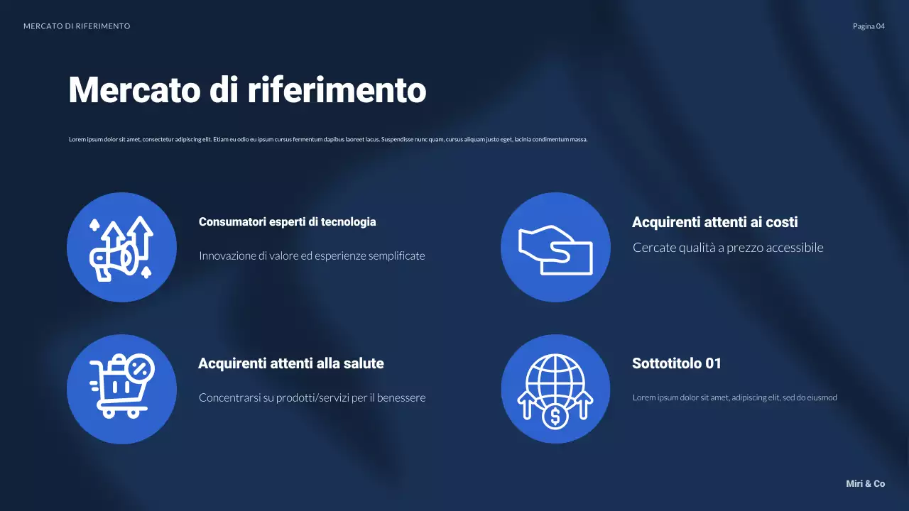 piano aziendale blu moderno