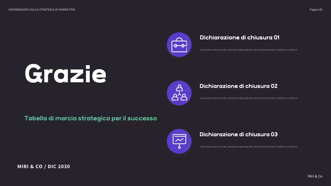 Piano aziendale moderno nero