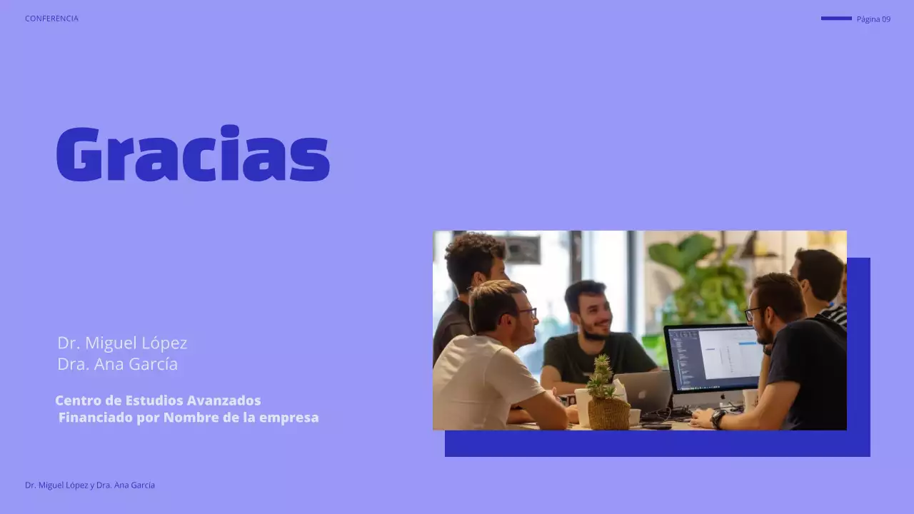 anuncio de la conferencia blue modern