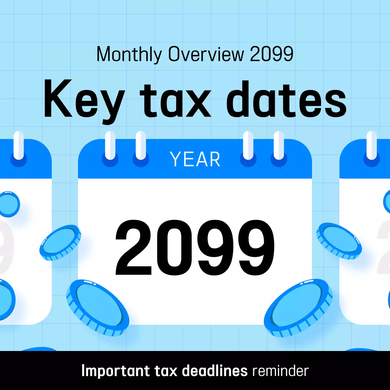 Blue Modern Tax Schedule Instagram Carousel