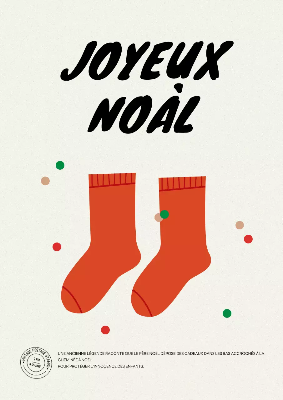 Carte postale rouge de Noël