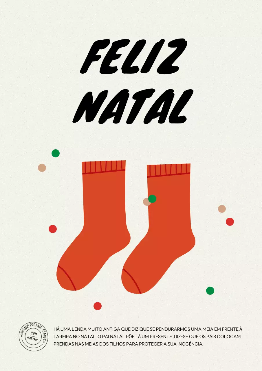 Postal de Natal vintage vermelho