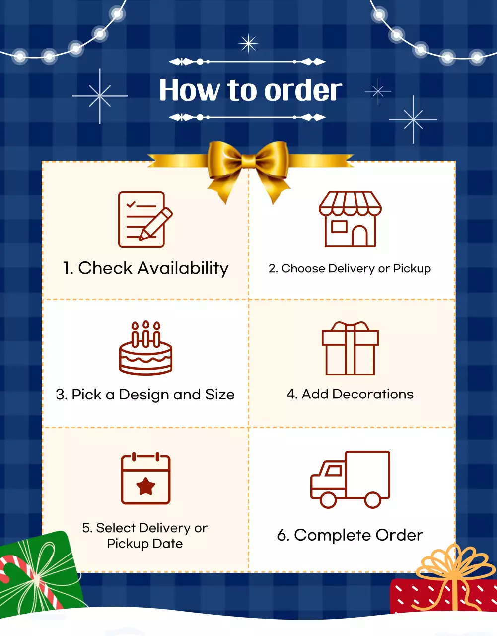 Cartaz de promoção de bolo festivo vermelho