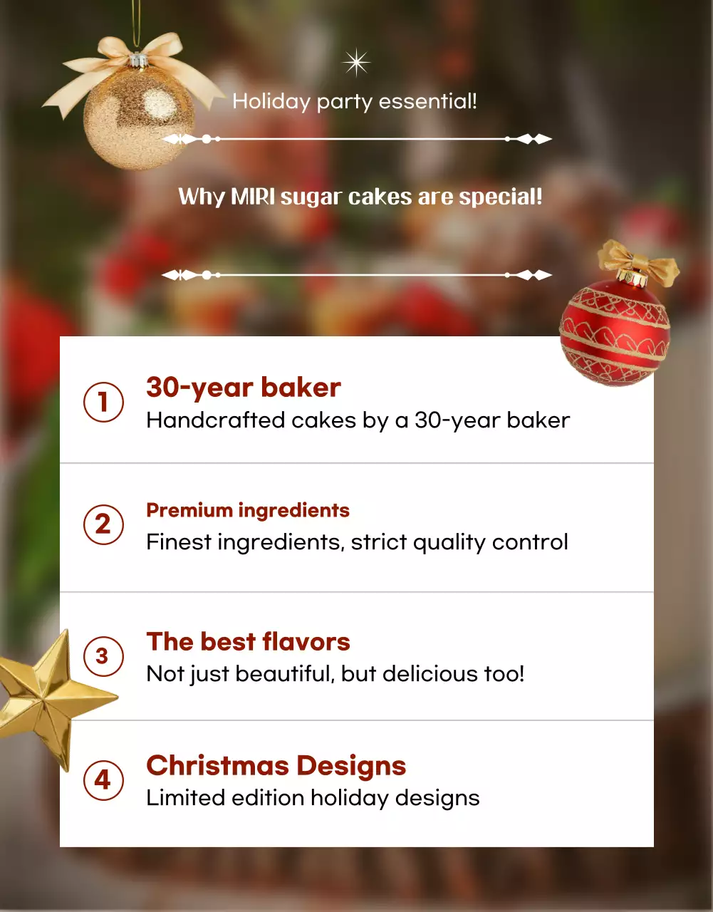 Cartaz de promoção de bolo festivo vermelho