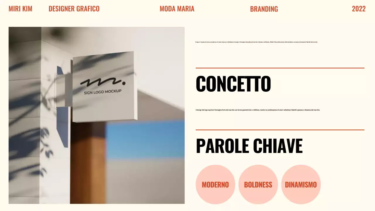 Presentazione del portafoglio moderno arancione