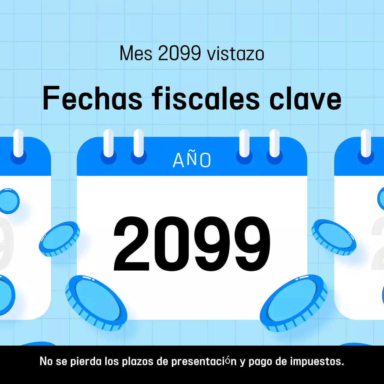Azul claro Guía simple del calendario fiscal