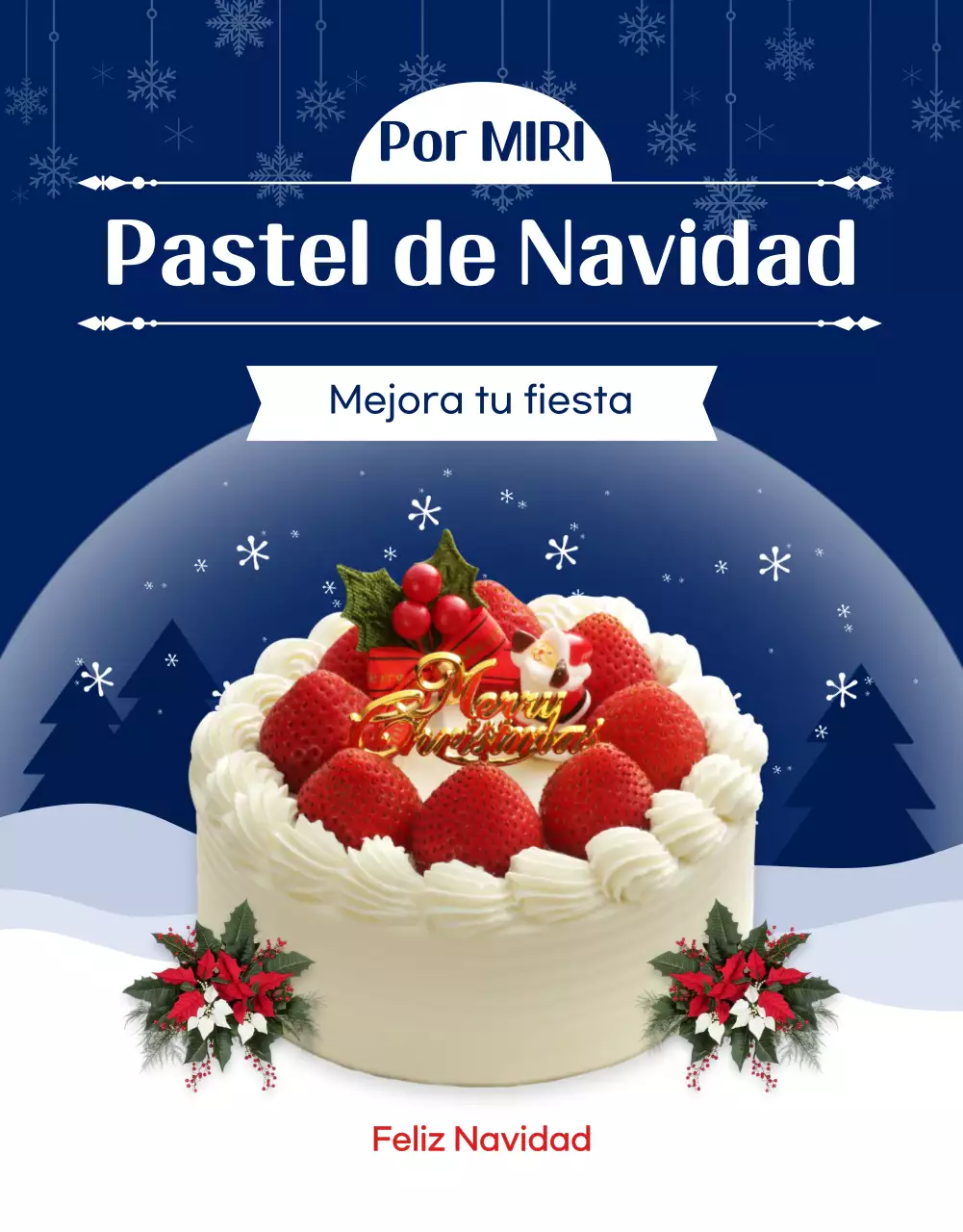 Anuncio de Navidad Blue Simple