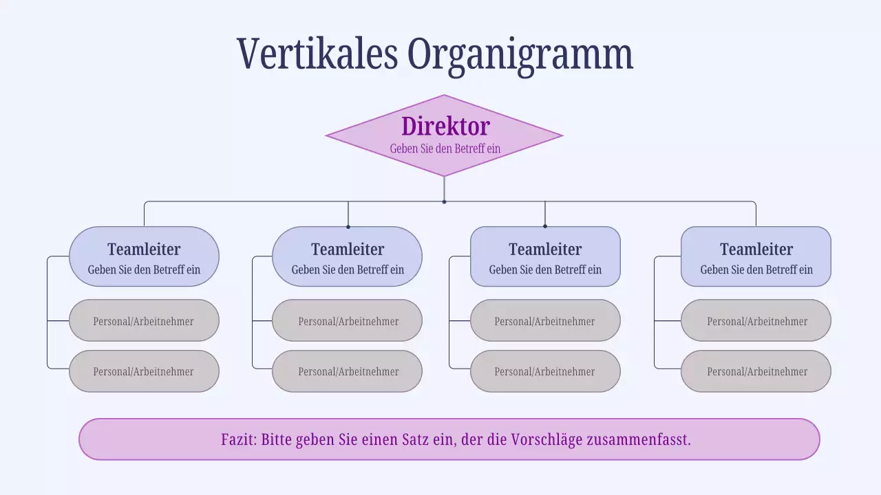 lila einfaches vertikales Organigramm Layout