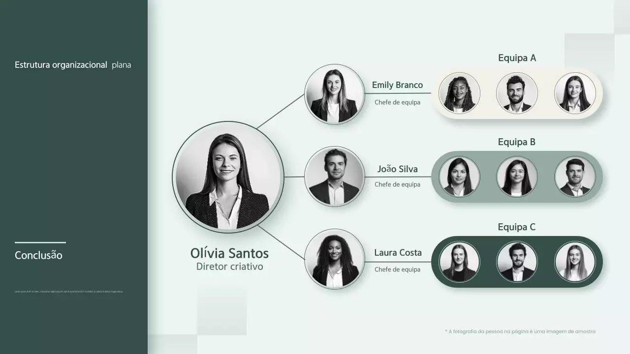 organigrama profissional moderno verde