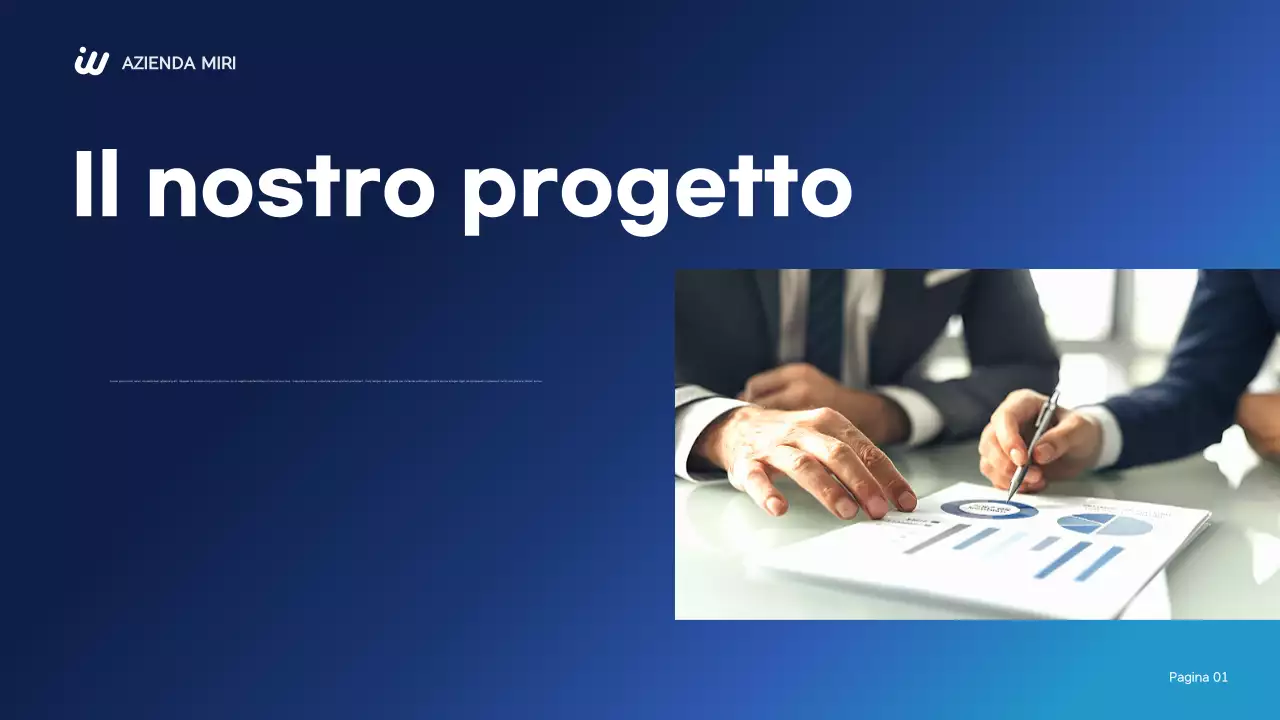 relazione aziendale moderna blu