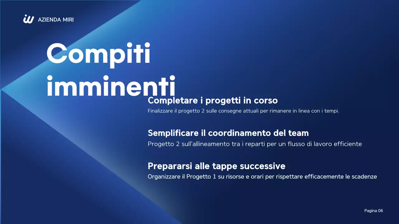 relazione aziendale moderna blu