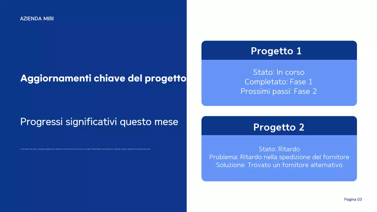 relazione aziendale moderna blu