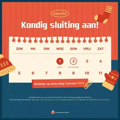 Red Vintage aankondiging sluiting