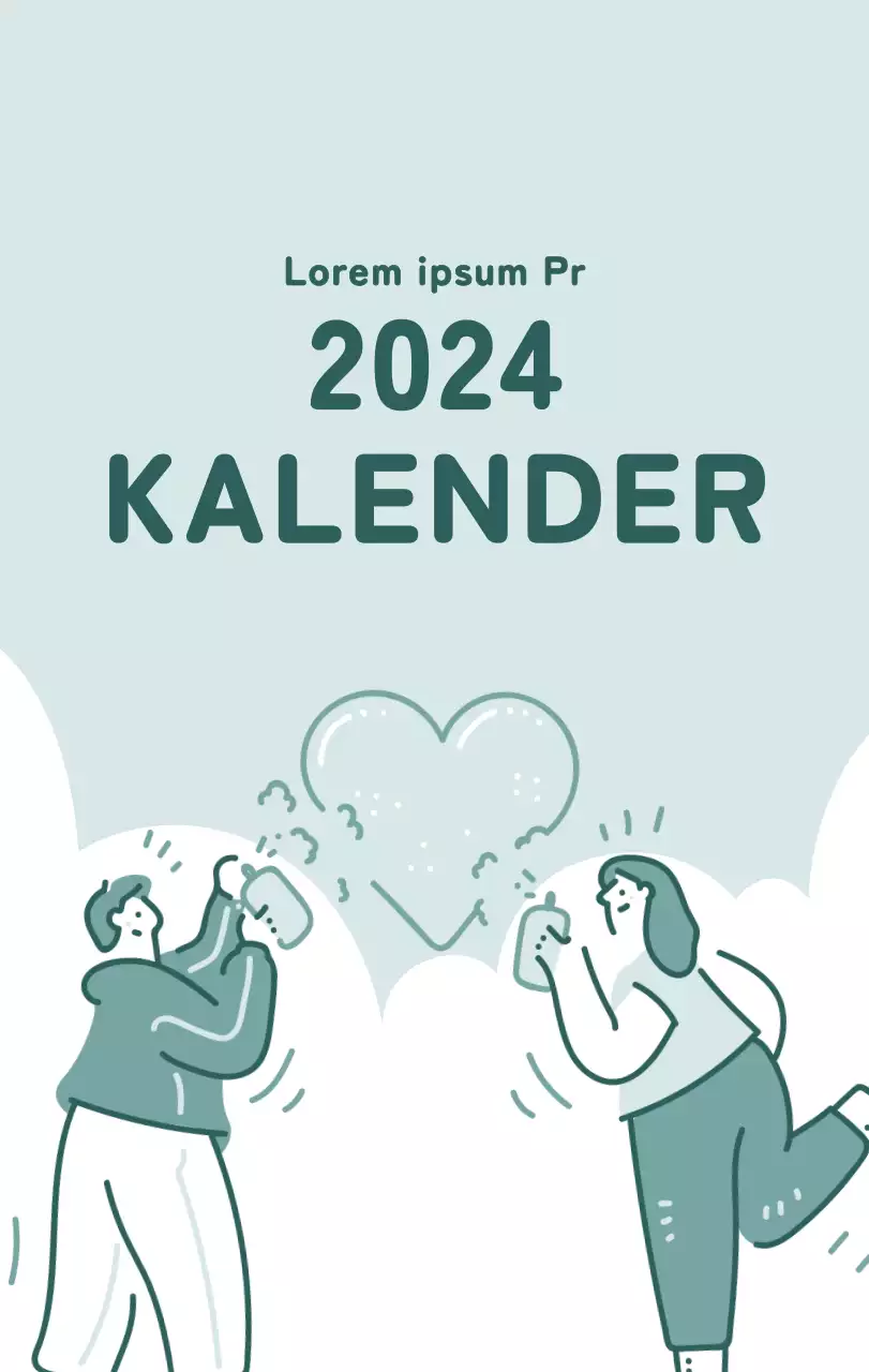 Ein Kalender mit farbenfrohen, emotionalen Illustrationen