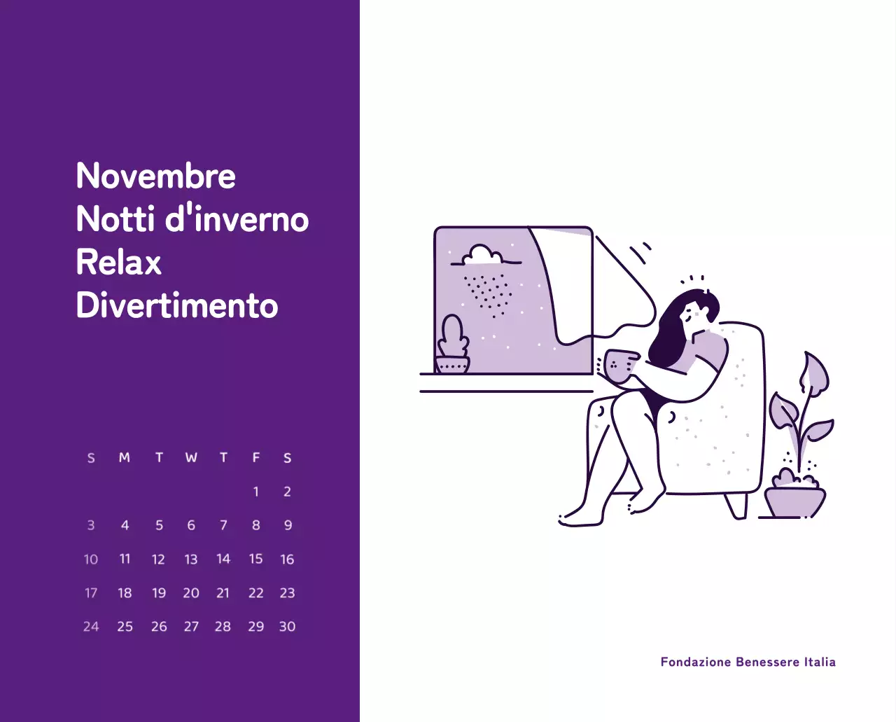 Un calendario con illustrazioni colorate ed emozionali