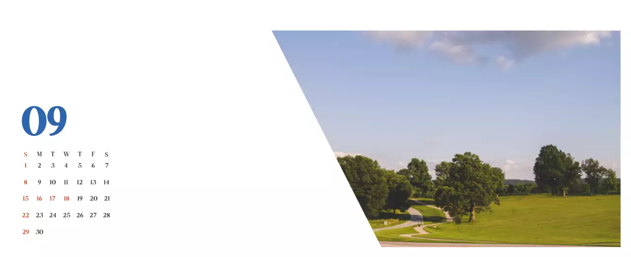 Krankenhauskalender mit saisonalen Landschaftsfotos