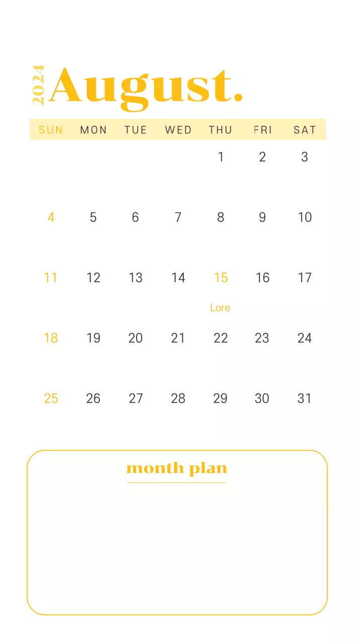 Calendar with youth illustrations on a yellow and green background