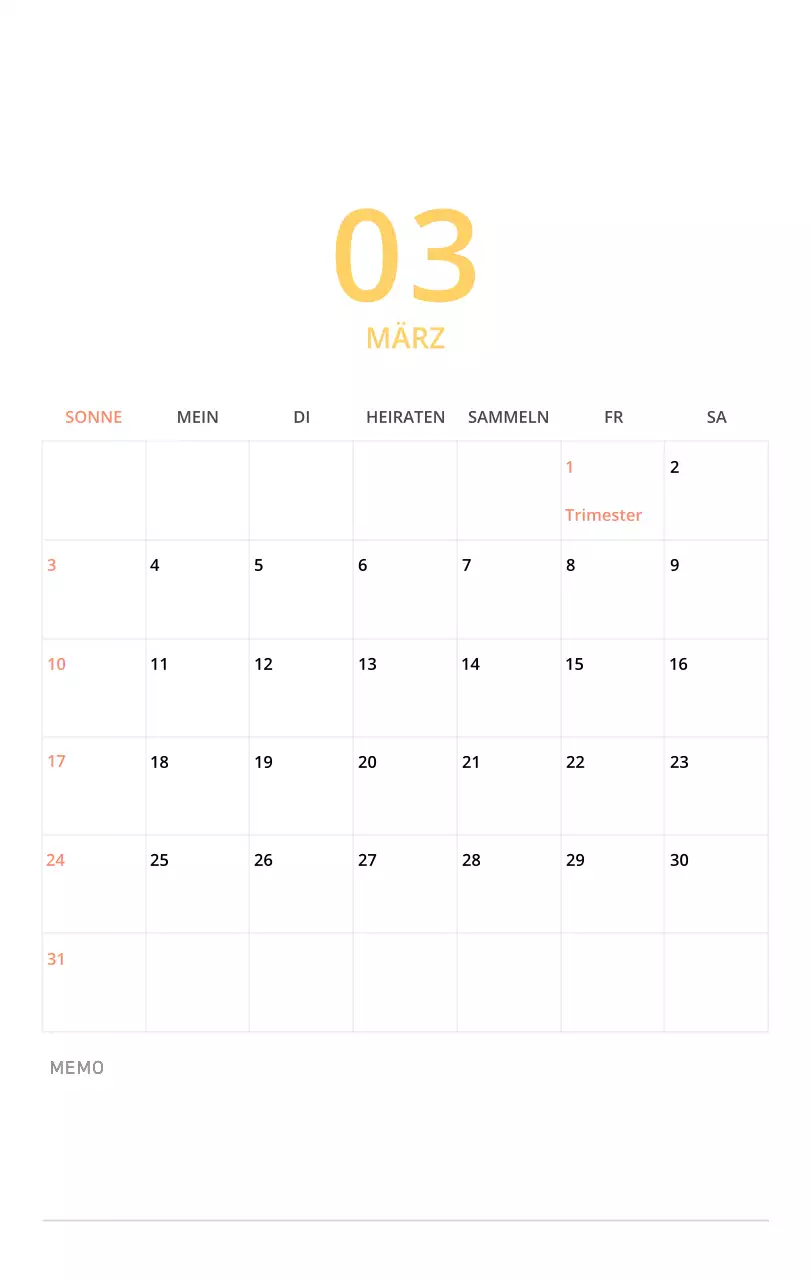 Niedlich illustrierter grüner Tischkalender mit Familienthemen