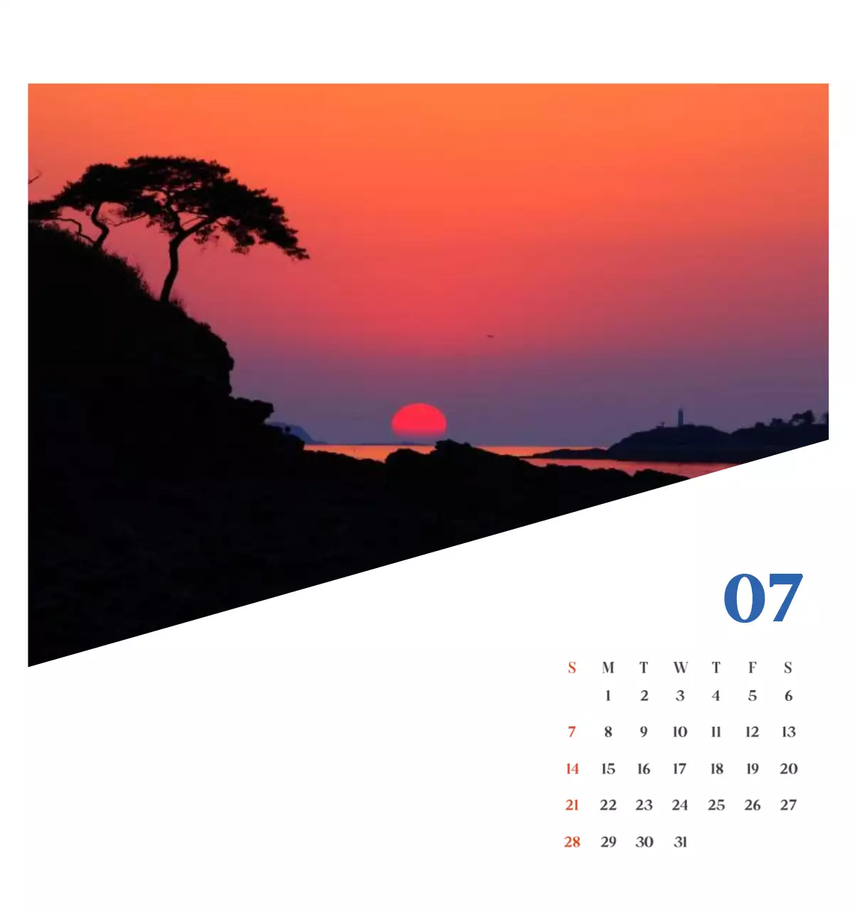 Calendario ospedaliero con foto di paesaggi stagionali