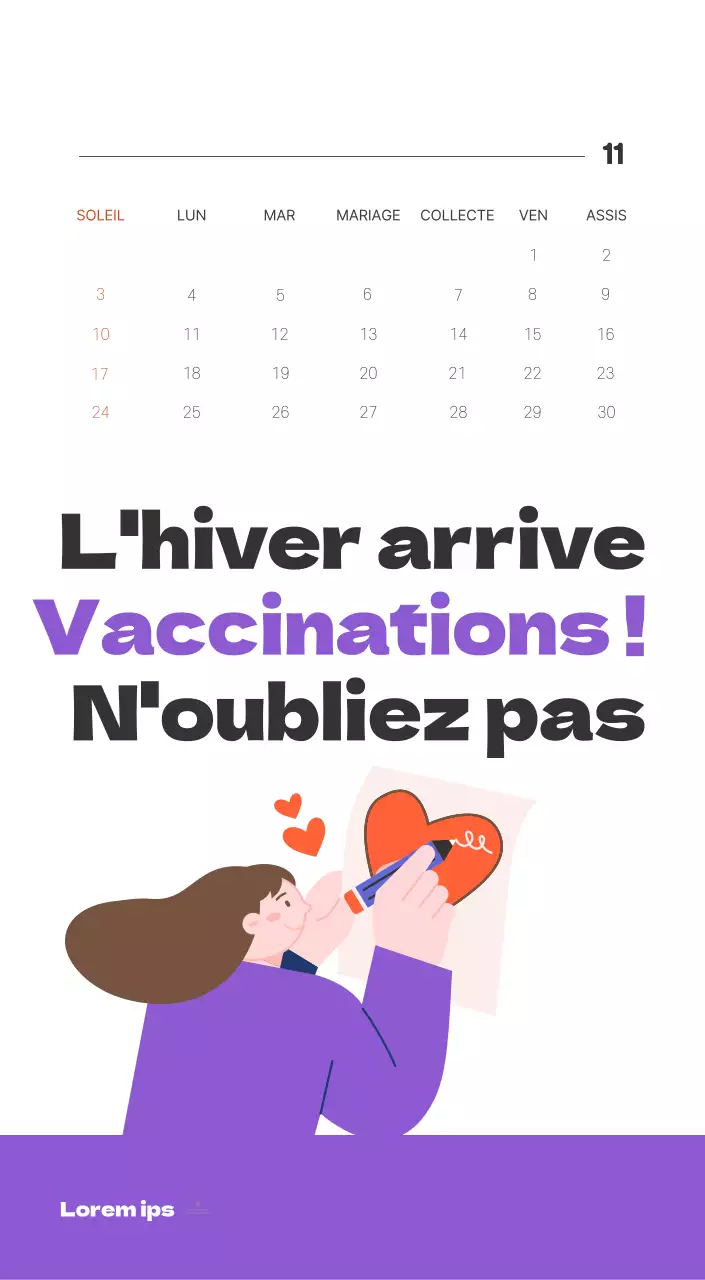 Un hôpital festif avec des illustrations sur le thème de la santé et de la famille et des accents colorés.