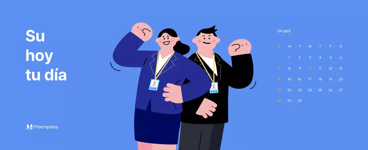 Calendario motivacional con ilustraciones llenas de energía y citas positivas sobre fondo azul claro