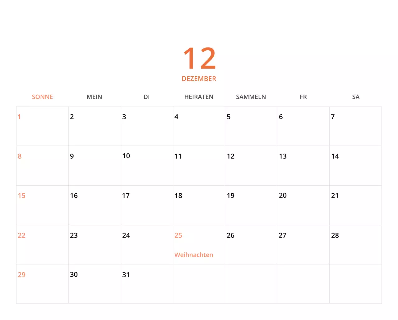 Niedlich illustrierter grüner Tischkalender mit Familienthemen
