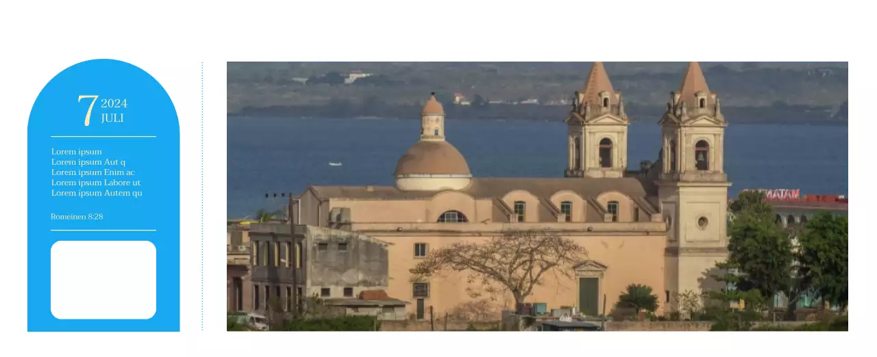 Blauw modern concept kerkkalender