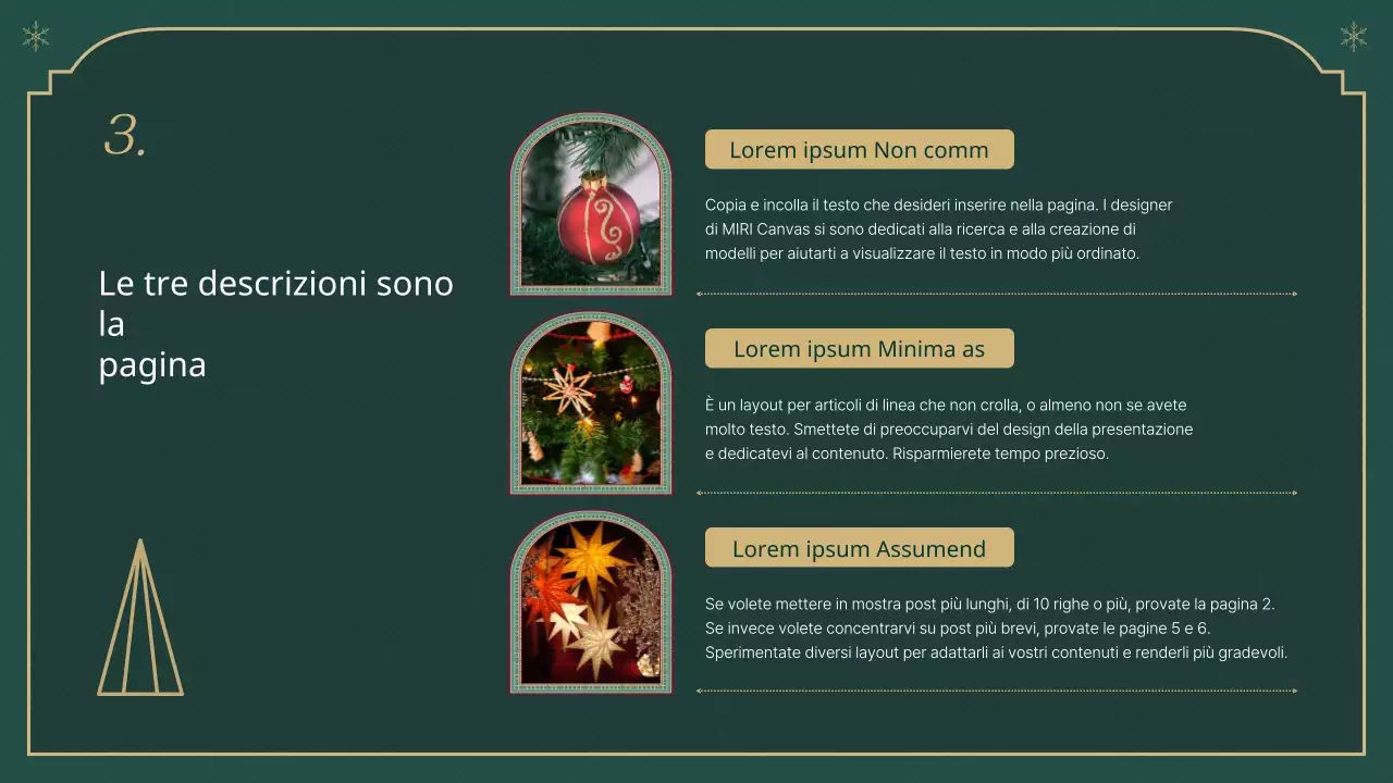 Un classico rapporto natalizio in verde e beige