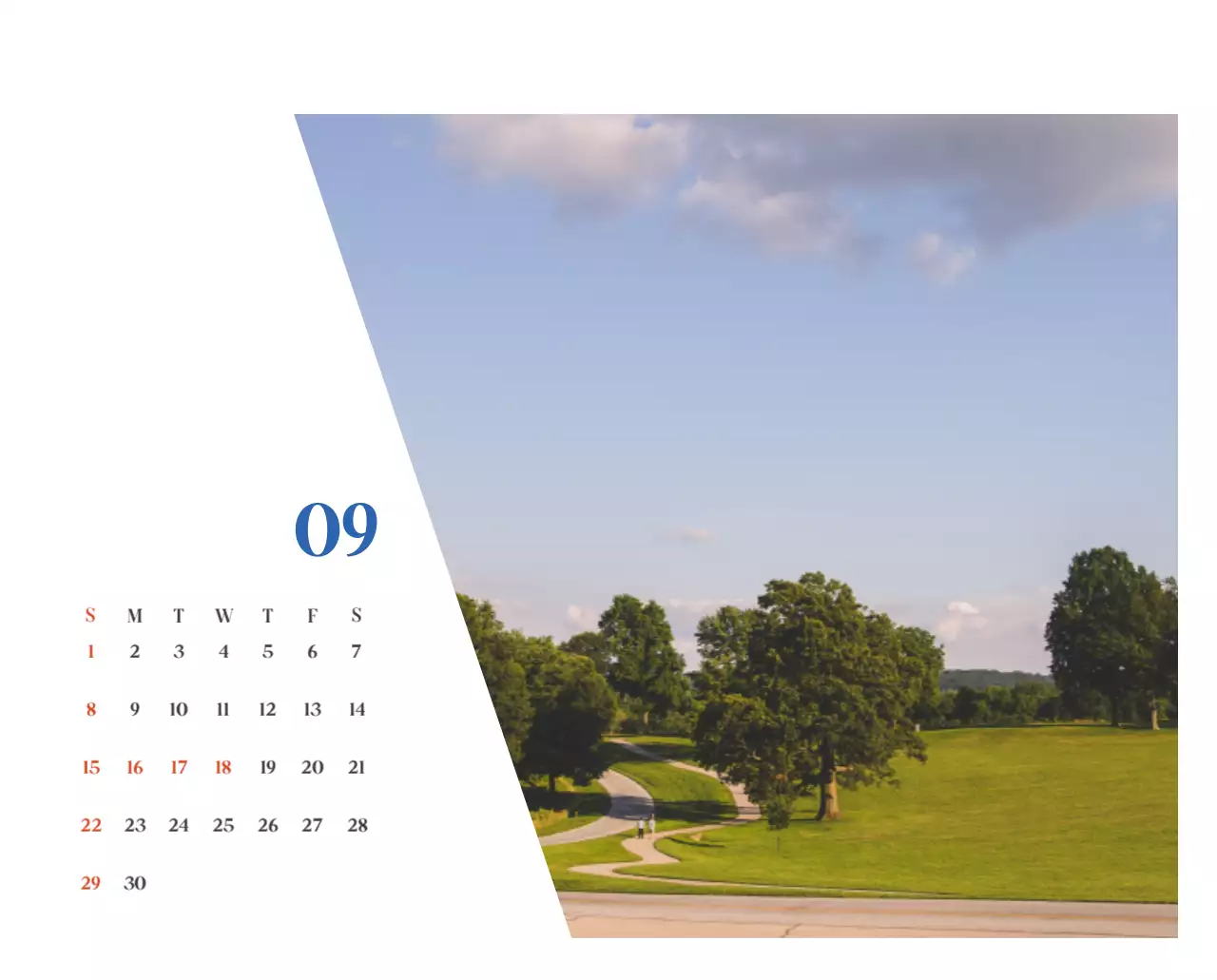 Krankenhauskalender mit saisonalen Landschaftsfotos