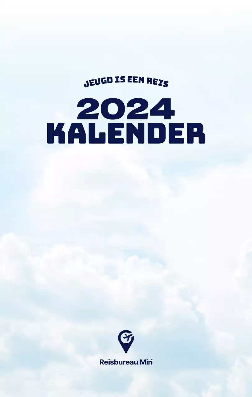 Een reisbureau dat de feestdagen viert met seizoensgebonden reisfotografie en een strakke, vetgedrukte tekstlay-out.