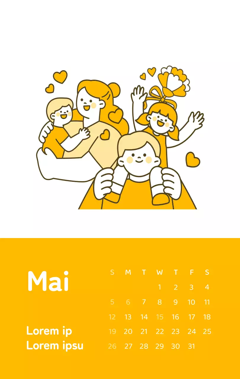 Ein Kalender mit farbenfrohen, emotionalen Illustrationen