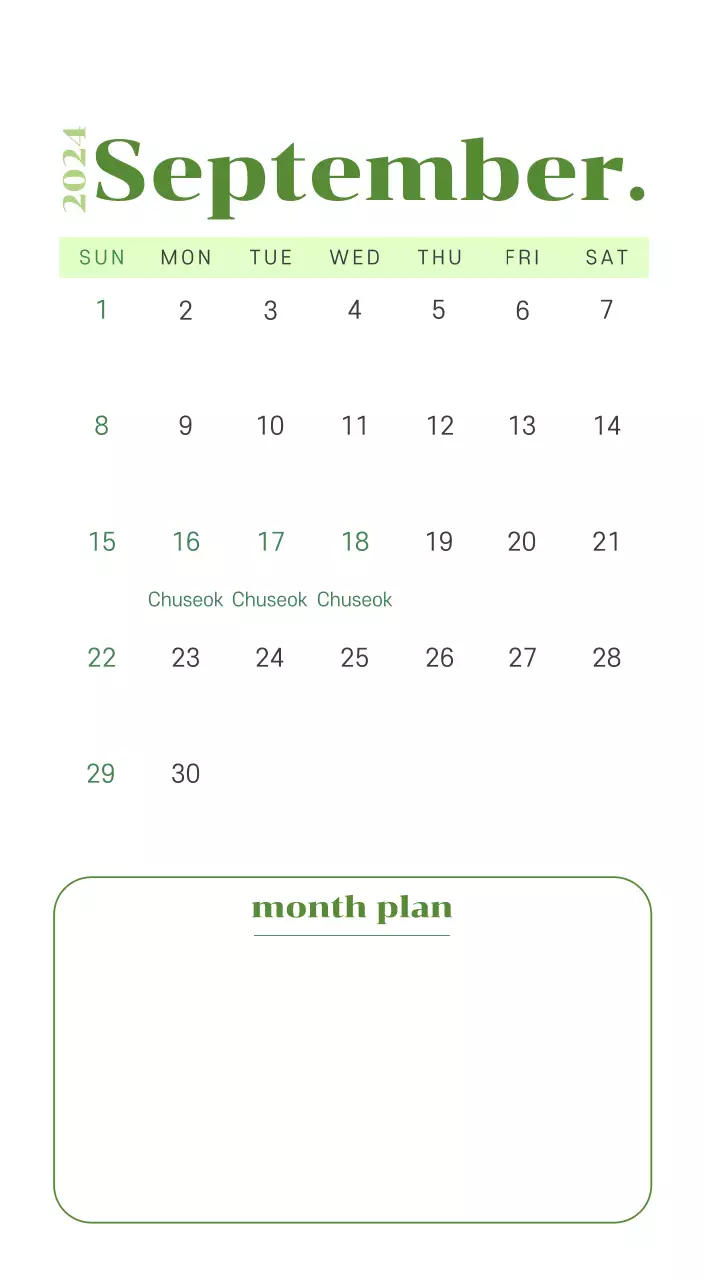 Calendar with youth illustrations on a yellow and green background