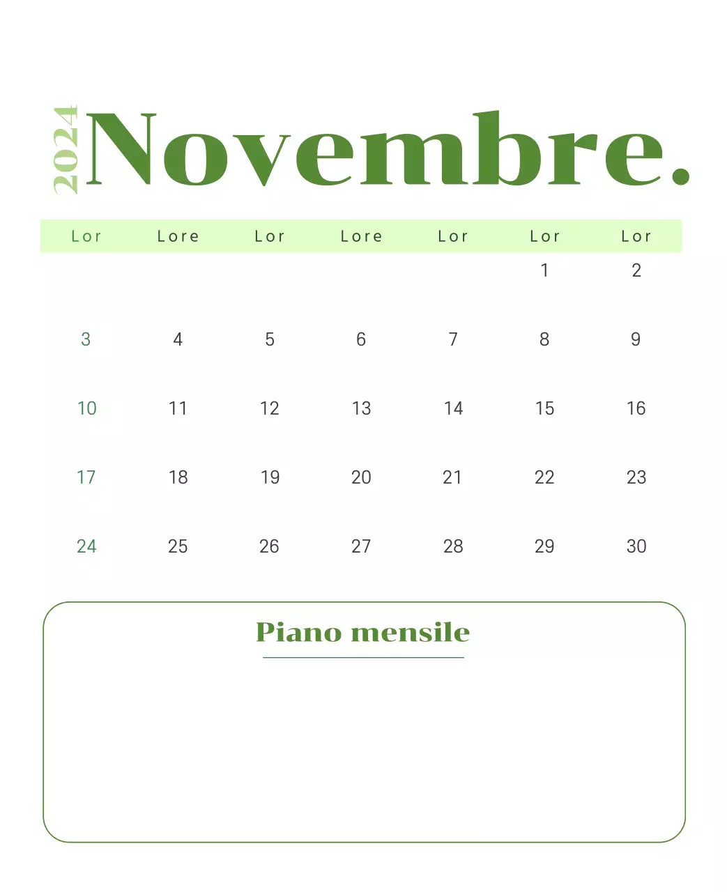 Calendario con illustrazioni giovanili su sfondo giallo e verde