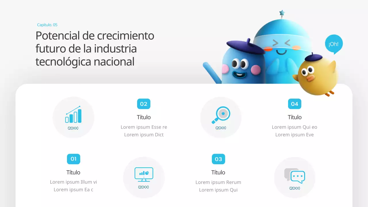 Una cubierta kitsch azul y amarilla de formación en previsión tecnológica futurista