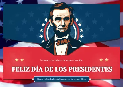 Publicidad vintage roja y azul del Día de los Presidentes