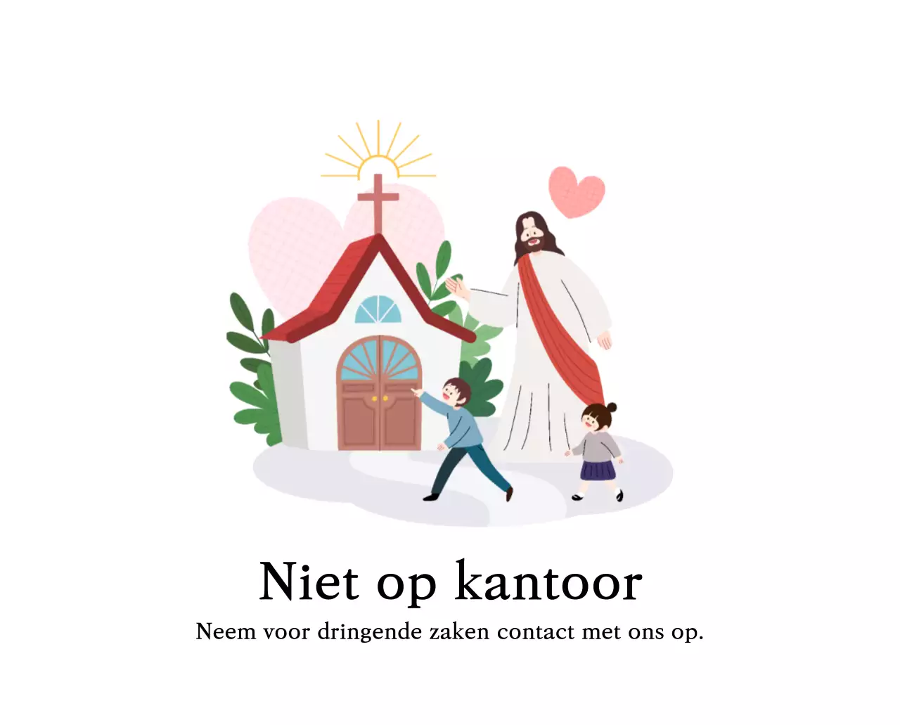 Kerken met schattige illustraties in warme kleuren