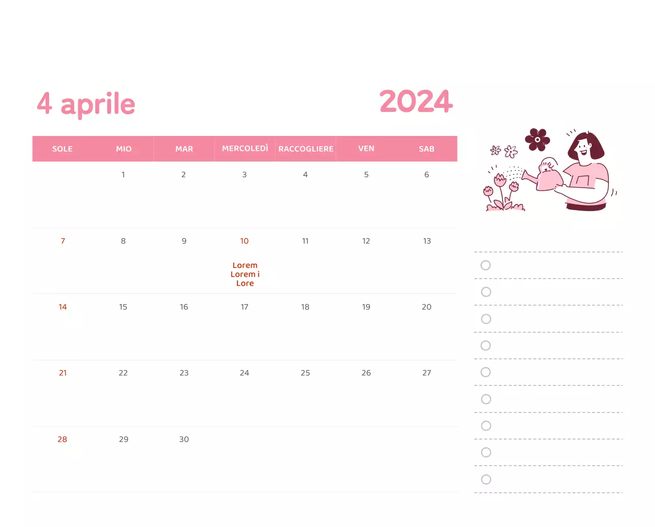 Un calendario con illustrazioni colorate ed emozionali