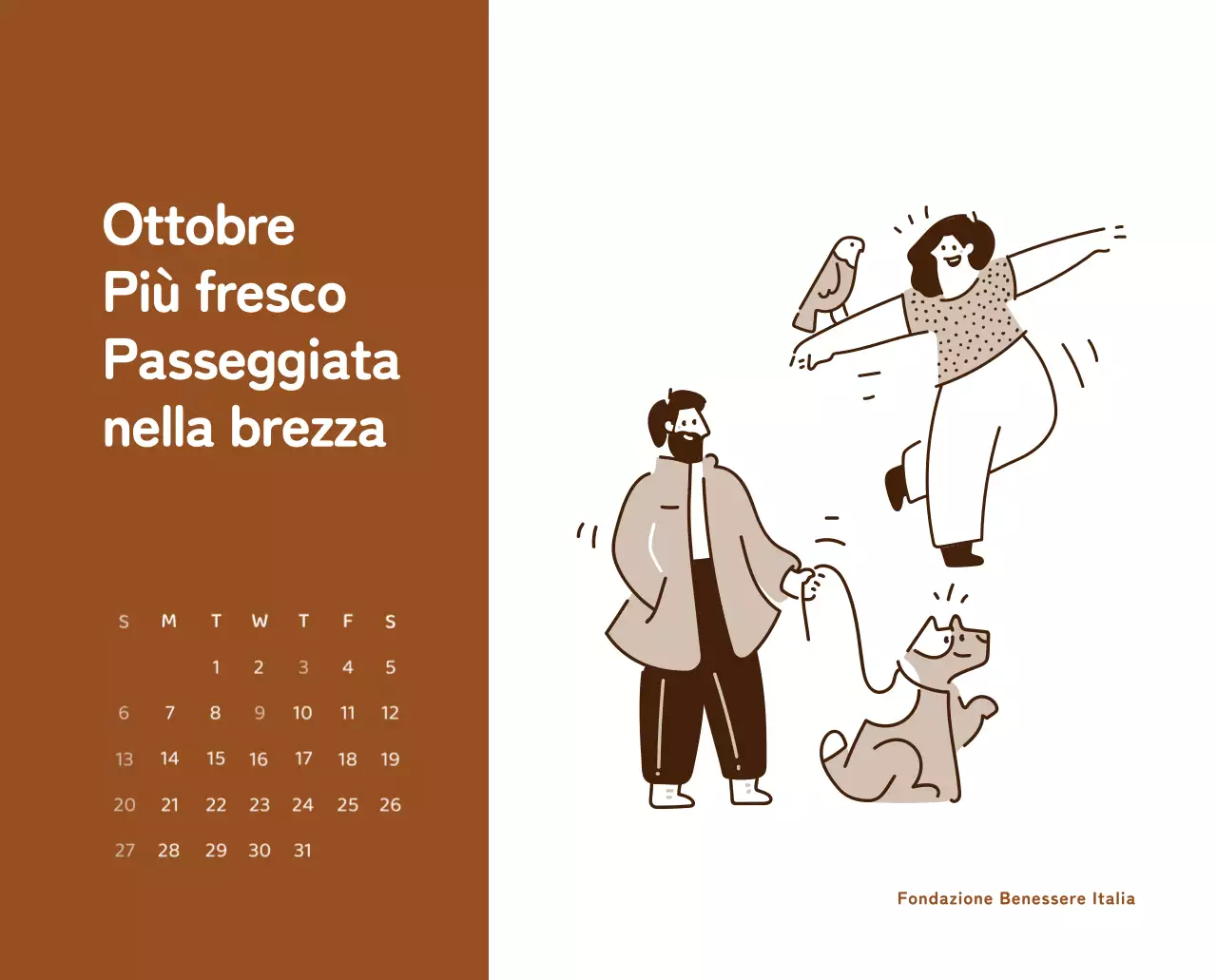 Un calendario con illustrazioni colorate ed emozionali