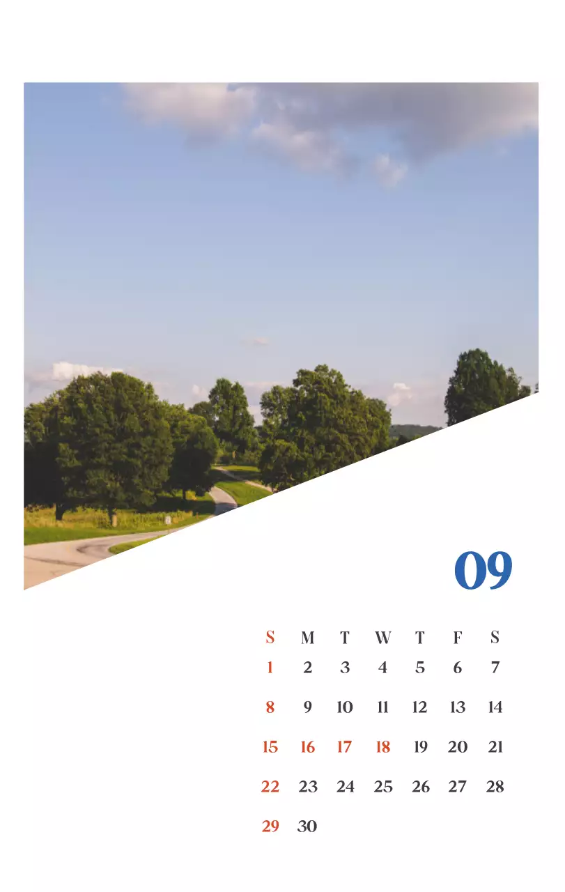 Calendario ospedaliero con foto di paesaggi stagionali