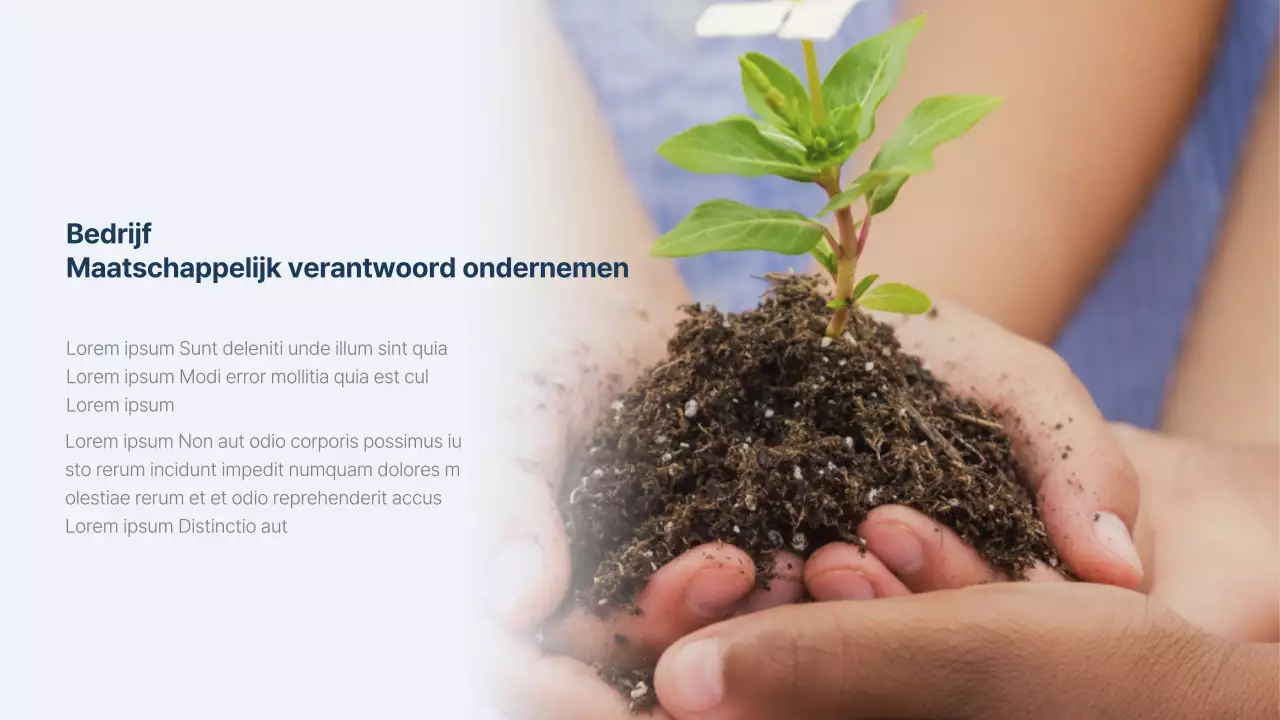 Een eenvoudig ESG-rapport in marineblauw en lichtblauw