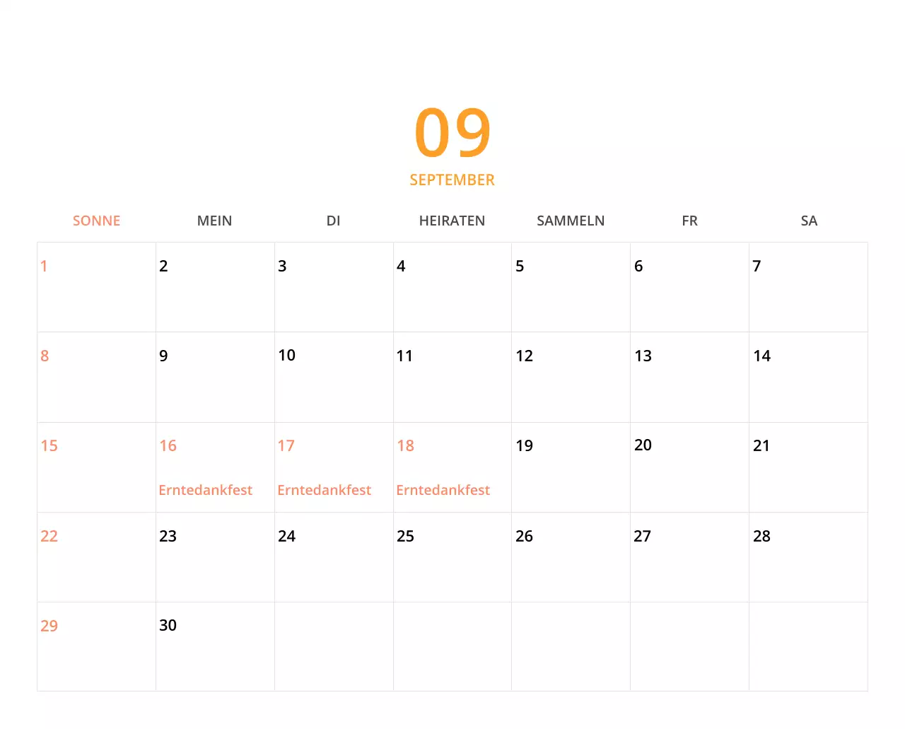 Niedlich illustrierter grüner Tischkalender mit Familienthemen