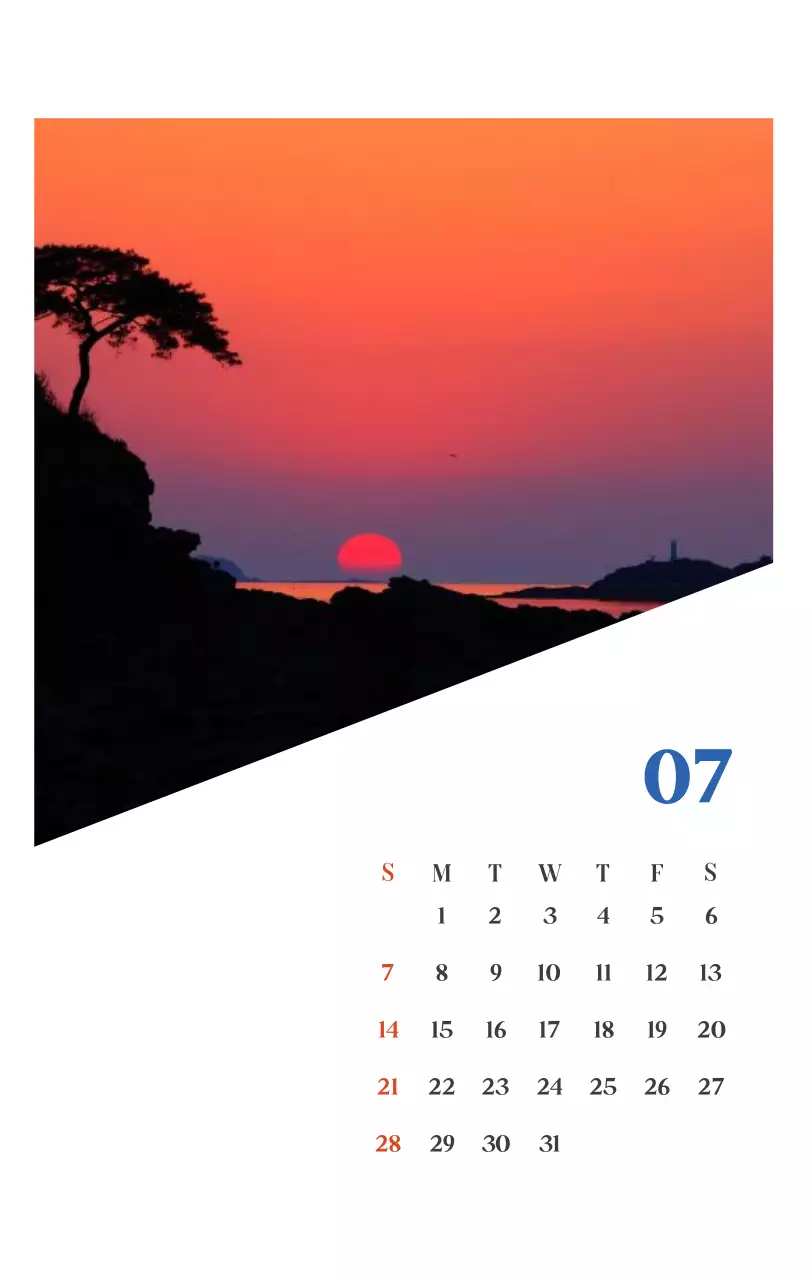 Calendario ospedaliero con foto di paesaggi stagionali