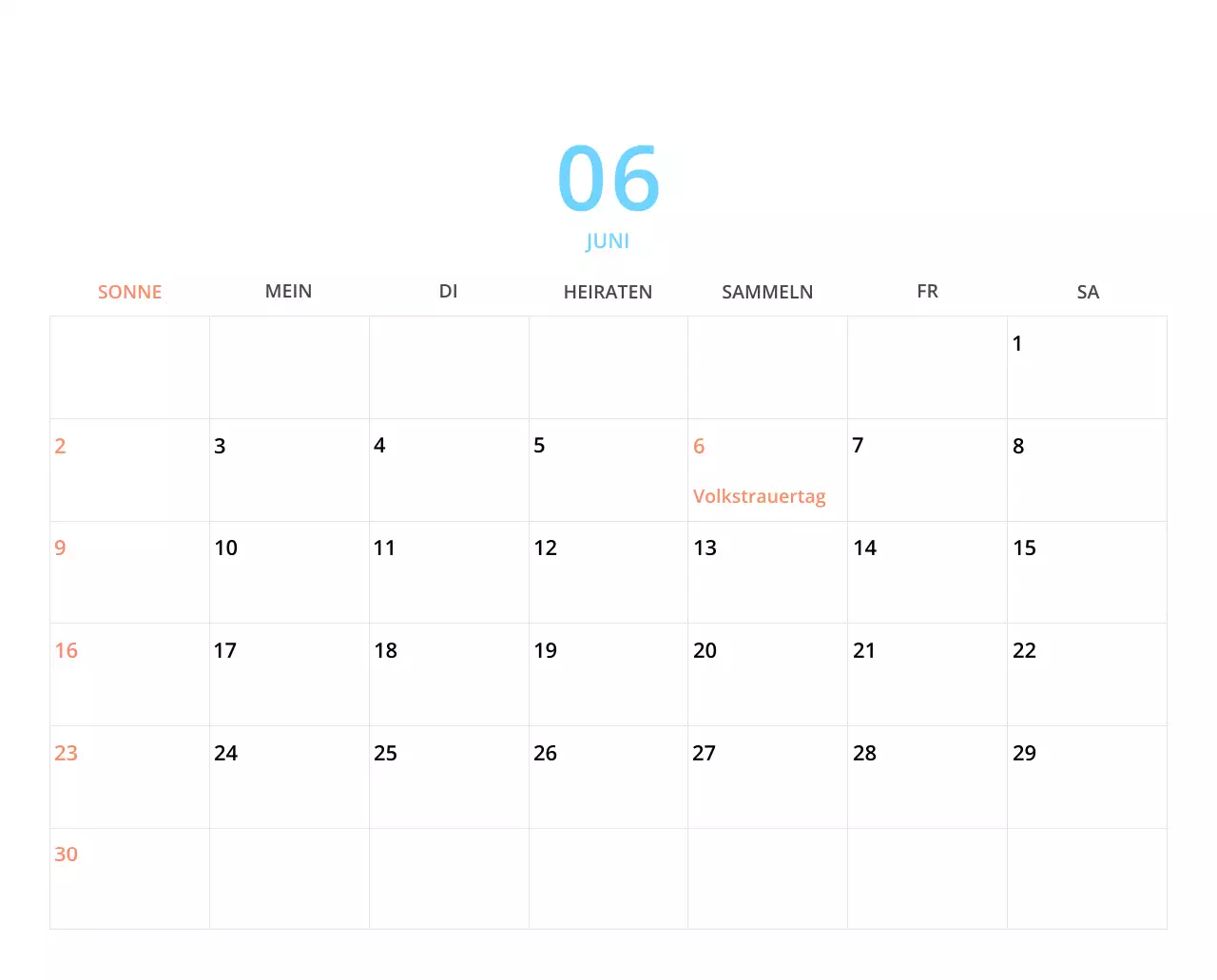 Niedlich illustrierter grüner Tischkalender mit Familienthemen