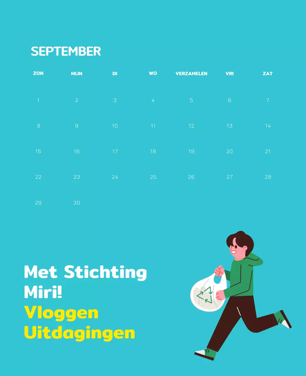 Een sociale stichting die de feestdagen viert met kleurrijke illustraties van mensen en de planeet.